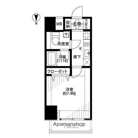 プレール・ドゥーク木場駅前(1K/11階)の間取り写真
