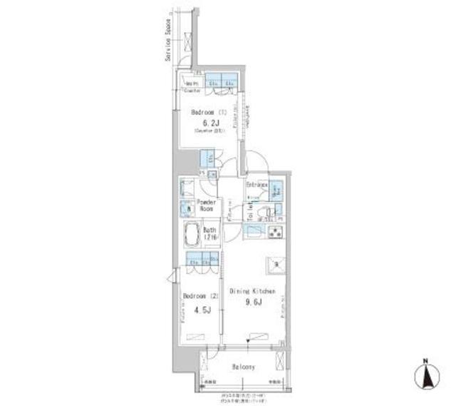 パークアクシス新御徒町イースト(2DK/4階)の間取り写真