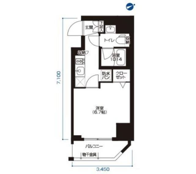 アーバネックス大森(1K/6階)の間取り写真