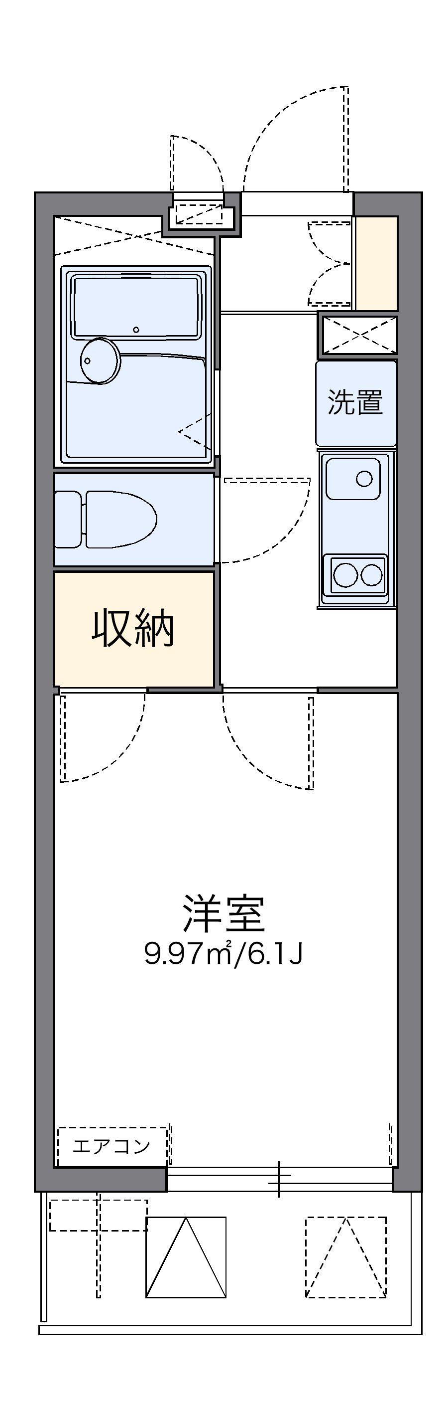 レオパレス セードル(1K/2階)の間取り写真