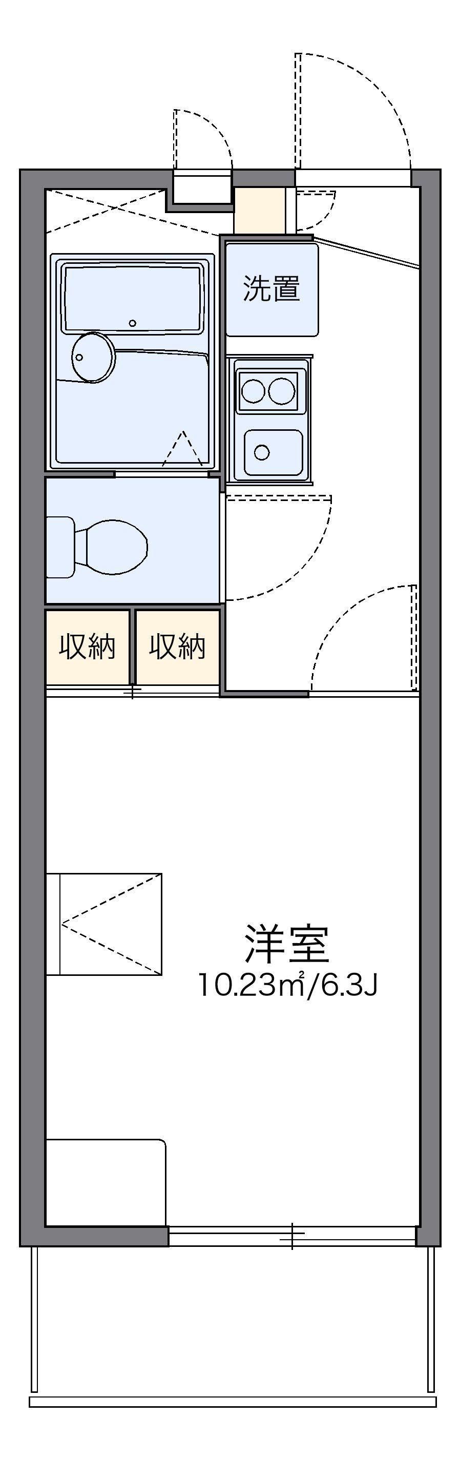 レオパレスツインスターコートⅡ(1K/2階)の間取り写真