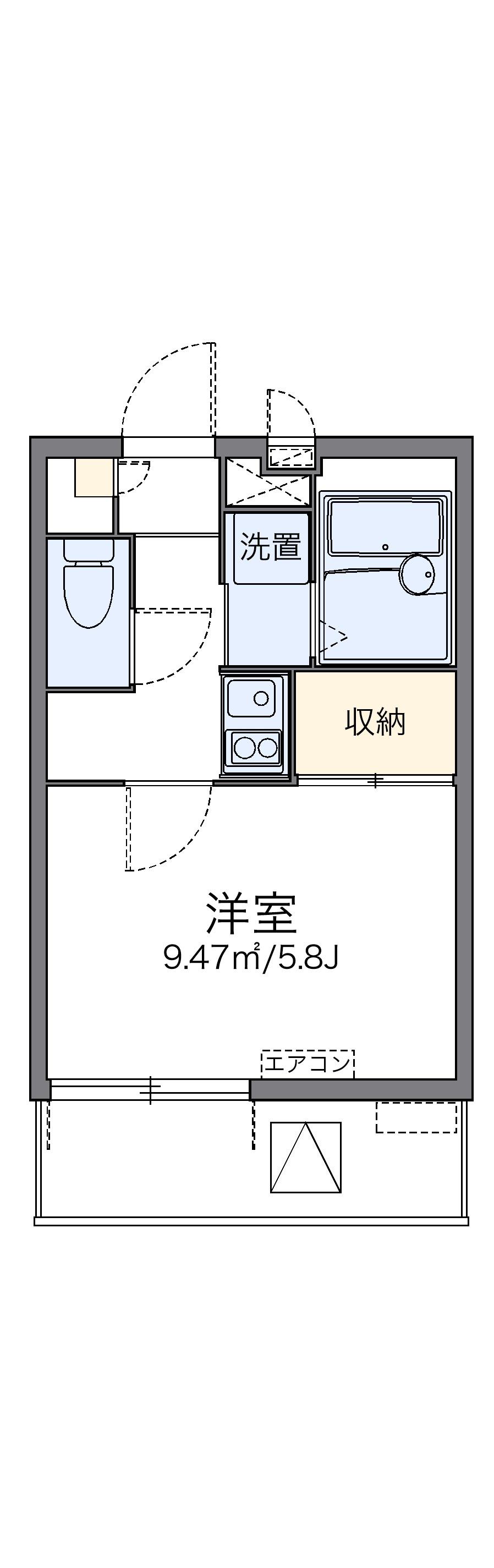 レオパレスパルフェタムール北沢(1K/3階)の間取り写真