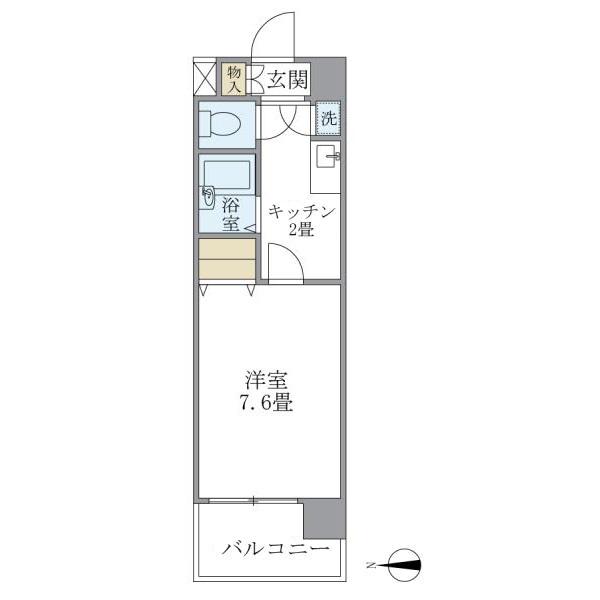 イーストコート芝(1K/7階)の間取り写真