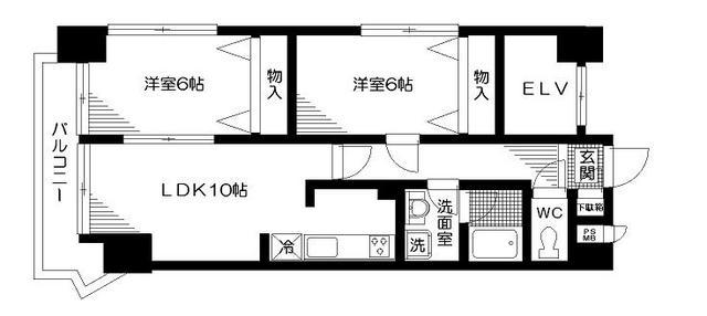 セリジア三宿(2LDK/8階)の間取り写真