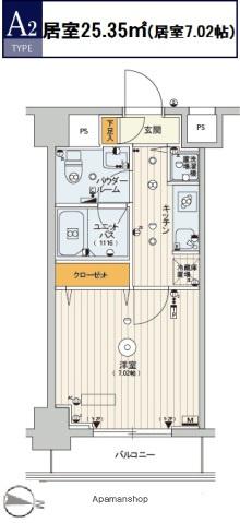 スカイコートパレス大島(1K/7階)の間取り写真