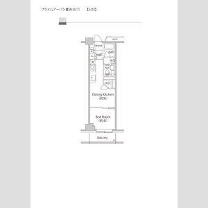 プライムアーバン豊洲(ワンルーム/4階)の間取り写真