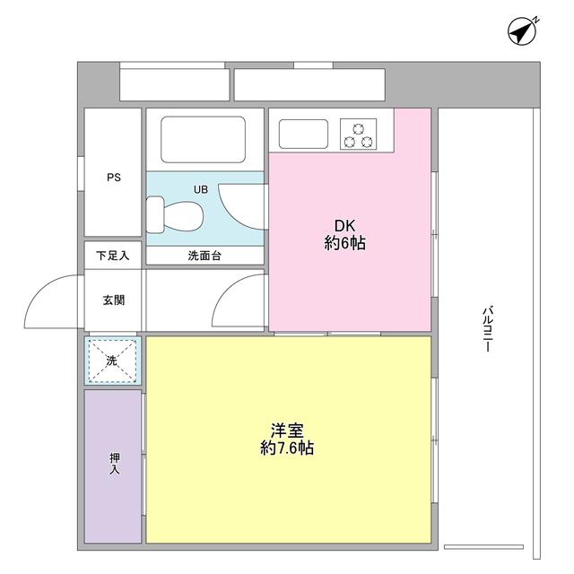 グリーン早稲田(1DK/9階)の間取り写真