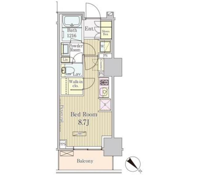 パークアクシス御茶ノ水(ワンルーム/7階)の間取り写真