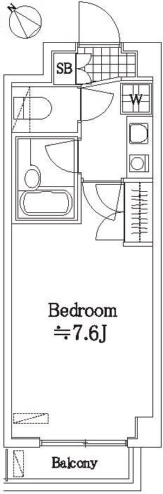 ジェイパーク駒沢(1K/3階)の間取り写真