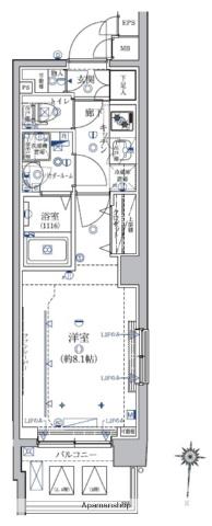 クレイシア菊川 3階階 間取り