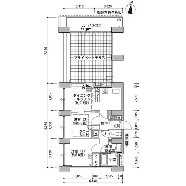 東雲キャナルコートCODAN14号棟(2DK/9階)の間取り写真