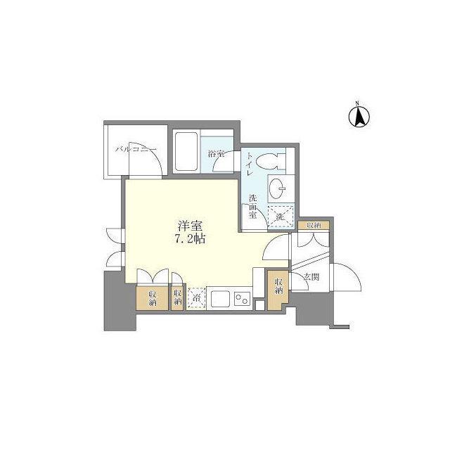 シティハウス東京新橋(ワンルーム/2階)の間取り写真