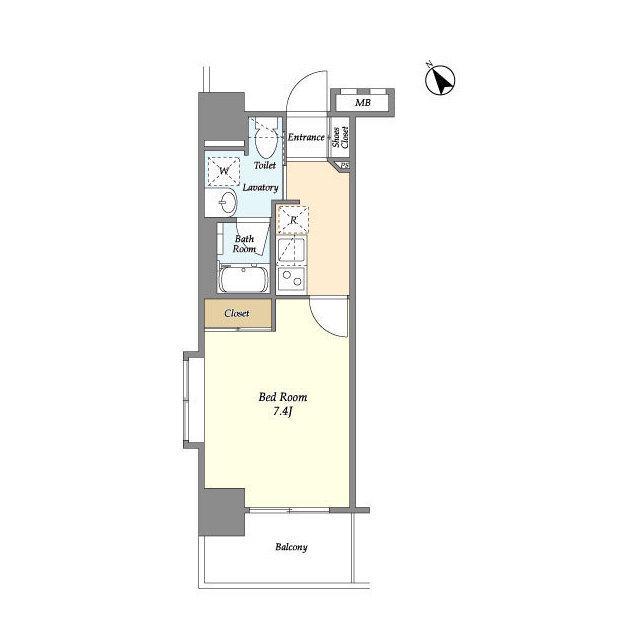 BPRレジデンス船橋(1K/4階)の間取り写真