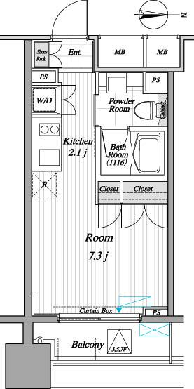 レジディア錦糸町Ⅱ(ワンルーム/6階)の間取り写真