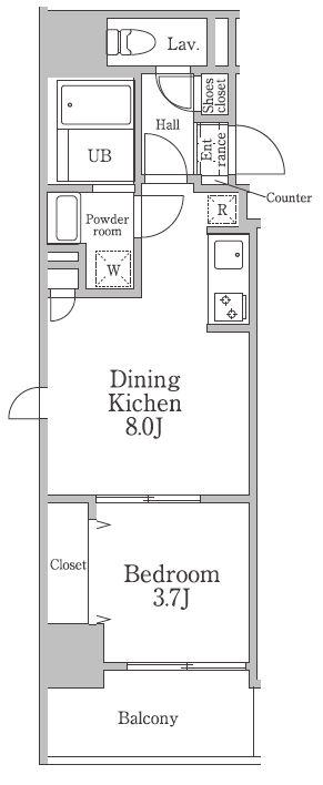 レジディア三軒茶屋3(1LDK/5階)の間取り写真