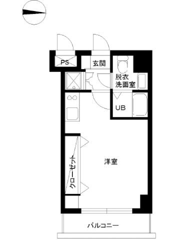 スカイコート両国壱番館(ワンルーム/6階)の間取り写真