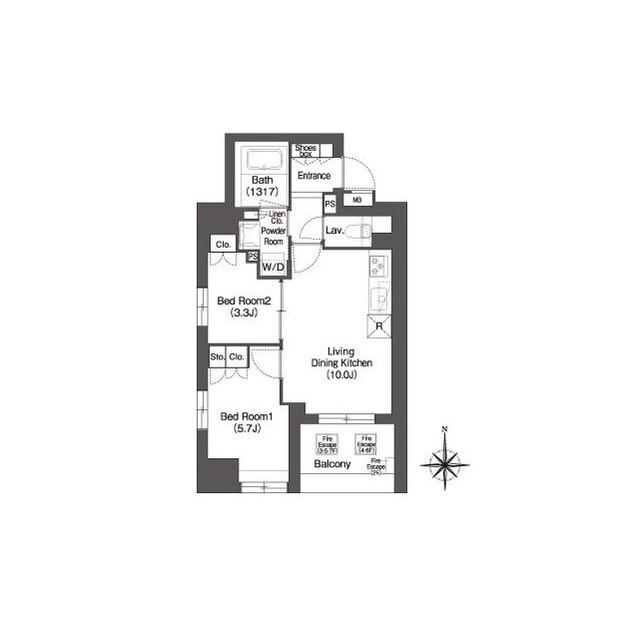 コンフォリア森下サウス(2LDK/7階)の間取り写真