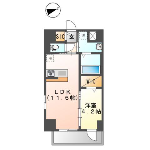 BLUE FOREST ーブルーフォレストー(1LDK/7階)の間取り写真