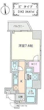 CAVE YUSHIMA(1K/13階)の間取り写真