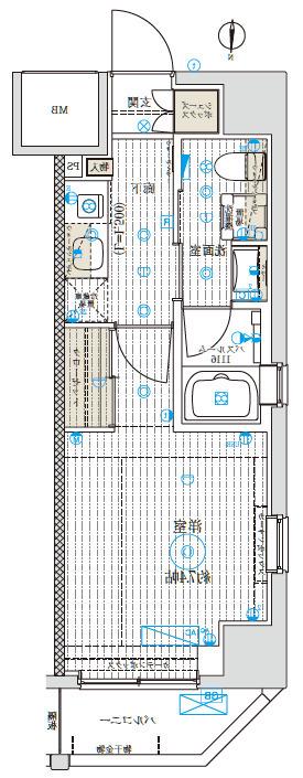 ベルグレードKAMEIDO(1K/5階)の間取り写真