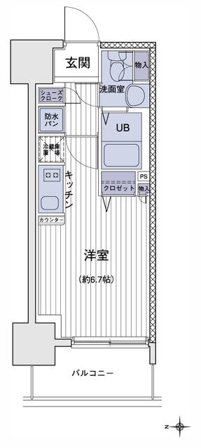 エスティメゾン大島(ワンルーム/9階)の間取り写真