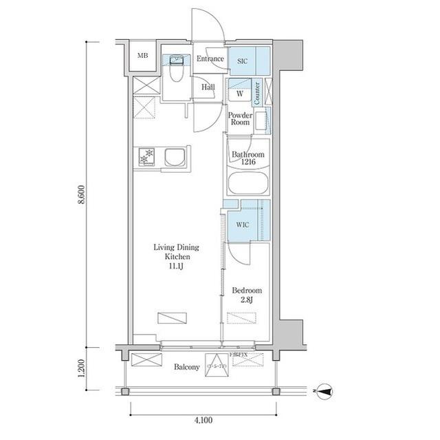 デュオフラッツ篠崎(1LDK/6階)の間取り写真