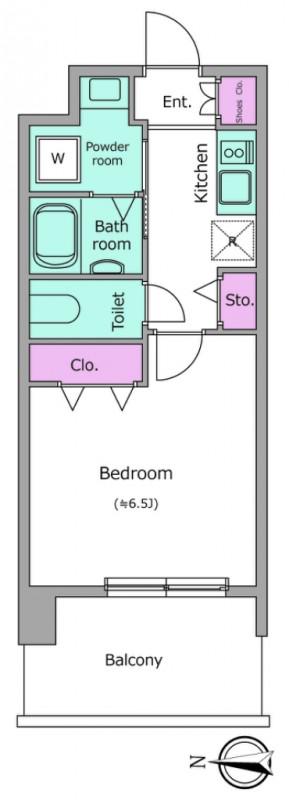 レジディア船橋Ⅰ・Ⅱ(1K/3階)の間取り写真