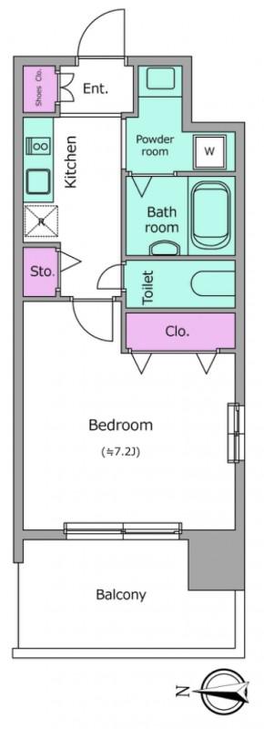 レジディア船橋Ⅰ・Ⅱ(1K/3階)の間取り写真