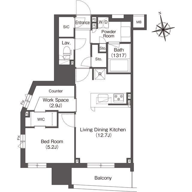 コンフォリア東上野(2LDK/4階)の間取り写真