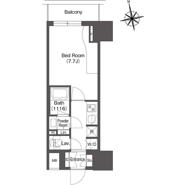 コンフォリア東上野(1K/4階)の間取り写真