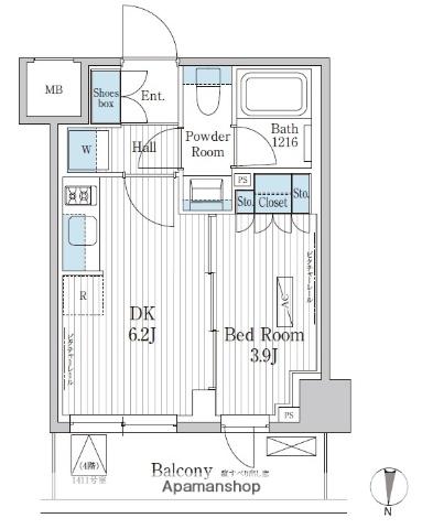 パークアクシス東陽町レジデンス(1DK/4階)の間取り写真