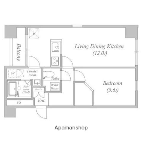 オーパスホームズ八丁堀(1LDK/7階)の間取り写真