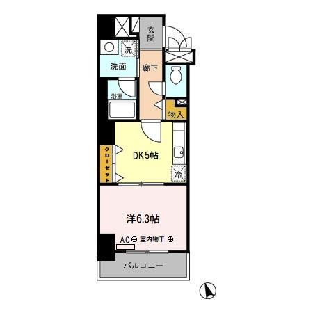 FREUDE ASAKUSA(1DK/3階)の間取り写真