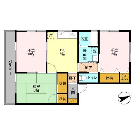 サイプレス北習志野(3DK/1階)の間取り写真