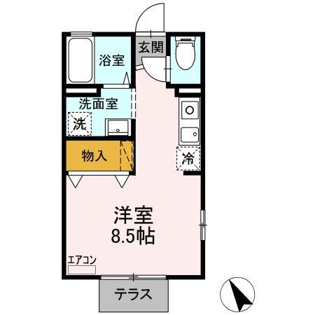 グレースコート(ワンルーム/1階)の間取り写真