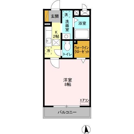 ルポゼ東中山(1K/1階)の間取り写真