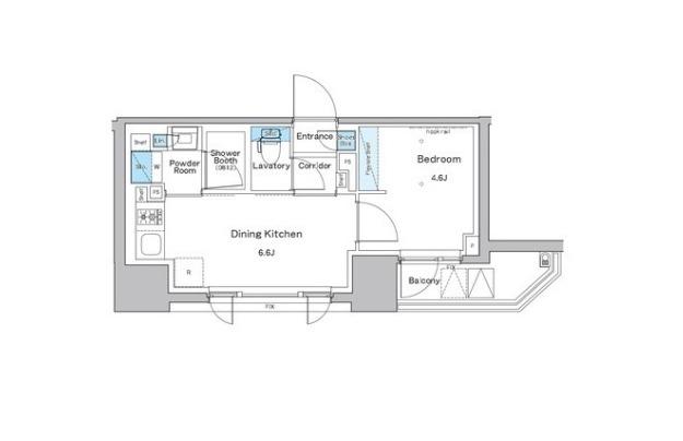 ルフォンプログレ門前仲町プレミア(1DK/12階)の間取り写真