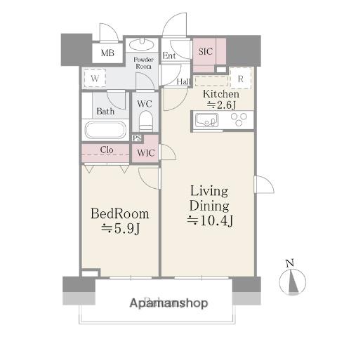 パークフィルヴェール(1LDK/14階)の間取り写真