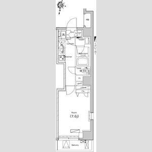レスティア三軒茶屋(1K/7階)の間取り写真