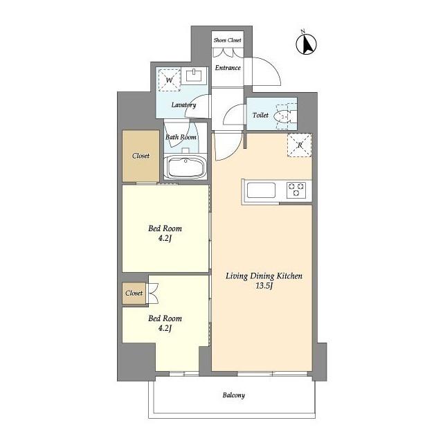 グランカーサ船堀Ⅰ(2LDK/11階)の間取り写真
