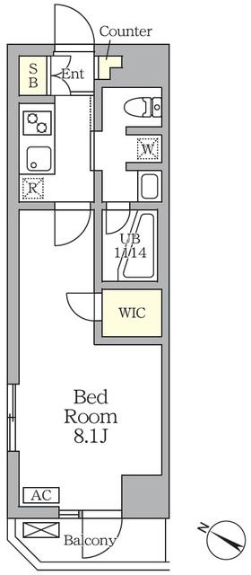 アジールコート三宿テラス(1K/3階)の間取り写真