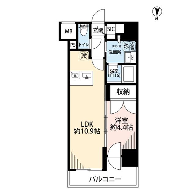 プレール・ドゥーク亀戸Ⅵ(1LDK/11階)の間取り写真