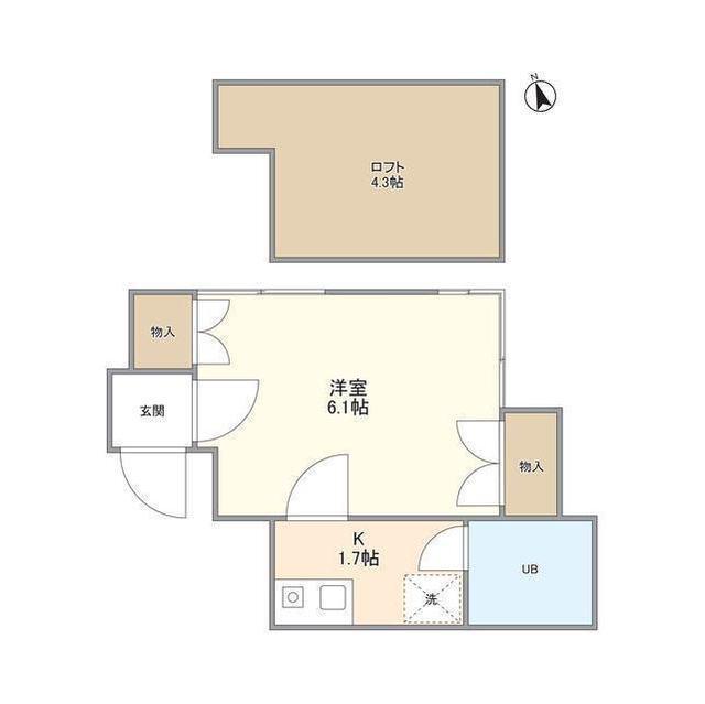 カーサ川口(1K/2階)の間取り写真