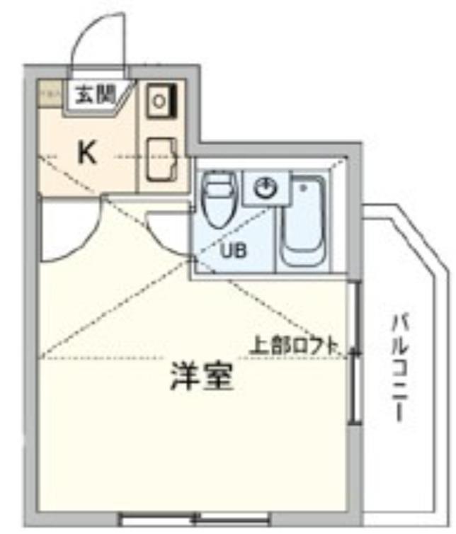 クロノス船橋(1K/2階)の間取り写真