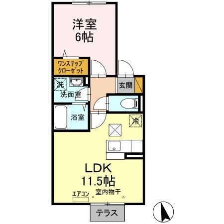 セレーノ西船(1LDK/1階)の間取り写真