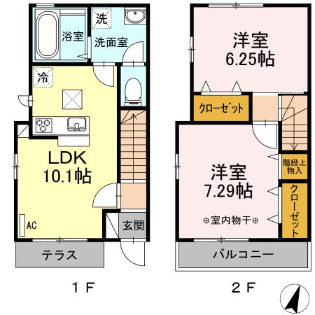 MARIOK(2LDK/1階)の間取り写真