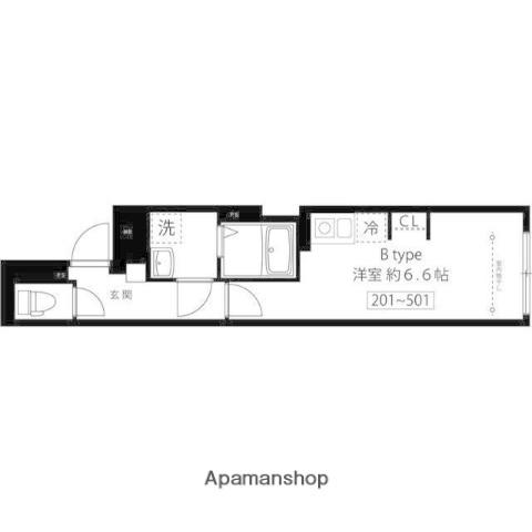 サンフォレスタ文京大塚(ワンルーム/2階)の間取り写真