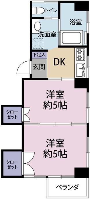 クロノス習志野台ノース(2DK/3階)の間取り写真