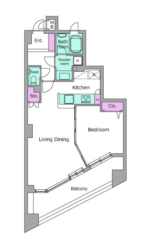 レジディア学芸大学(1LDK/2階)の間取り写真