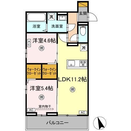 前原東NTステージ(2LDK/2階)の間取り写真
